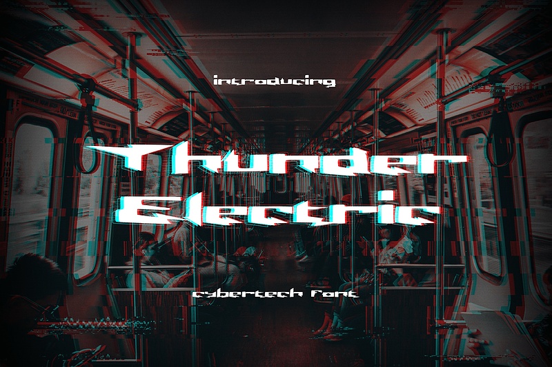 فونت انگلیسی سایبرتک برای طراحی سایبرپانکی (Thunder Electric)