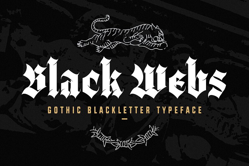 فونت انگلیسی بلک‌لتر خاص برای طراحی گوتیک (Black Webs)