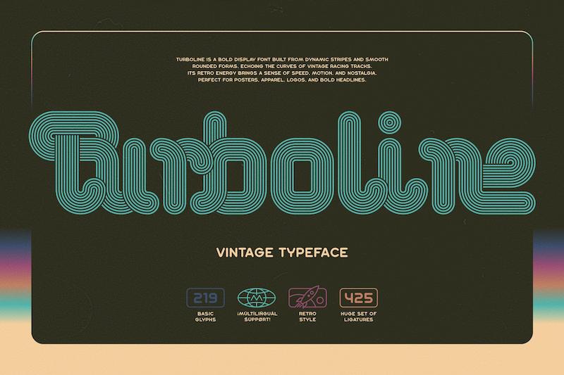 فونت انگلیسی یونیک و خاص وینتیج توربولاین