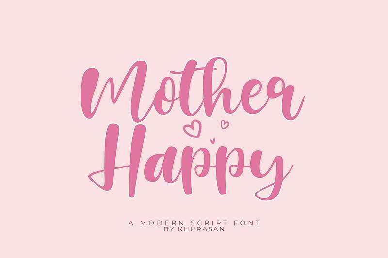 فونت انگلیسی برای طراحی تبریک روز مادر (Mother Happy)