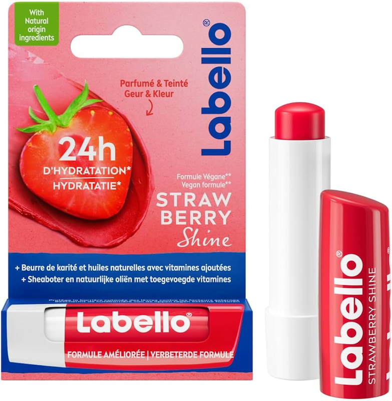 بالم لب لابلو توت‌فرنگی – 4.8 گرم | درخشش طبیعی و رطوبت‌رسانی 24 ساعته