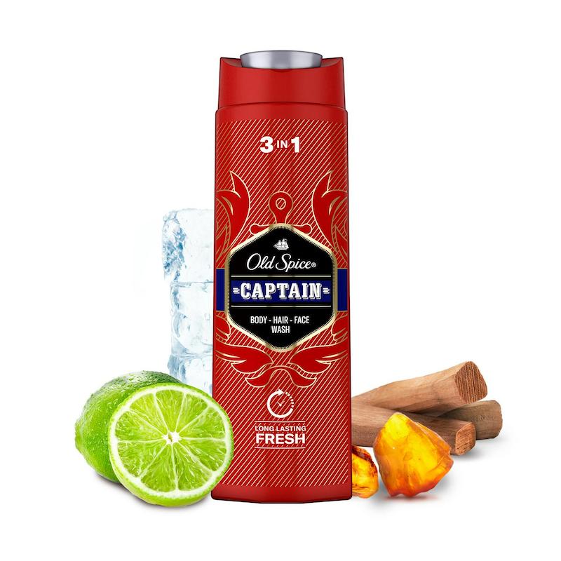شامپو سر و بدن Old Spice Captain — بطری 400ml