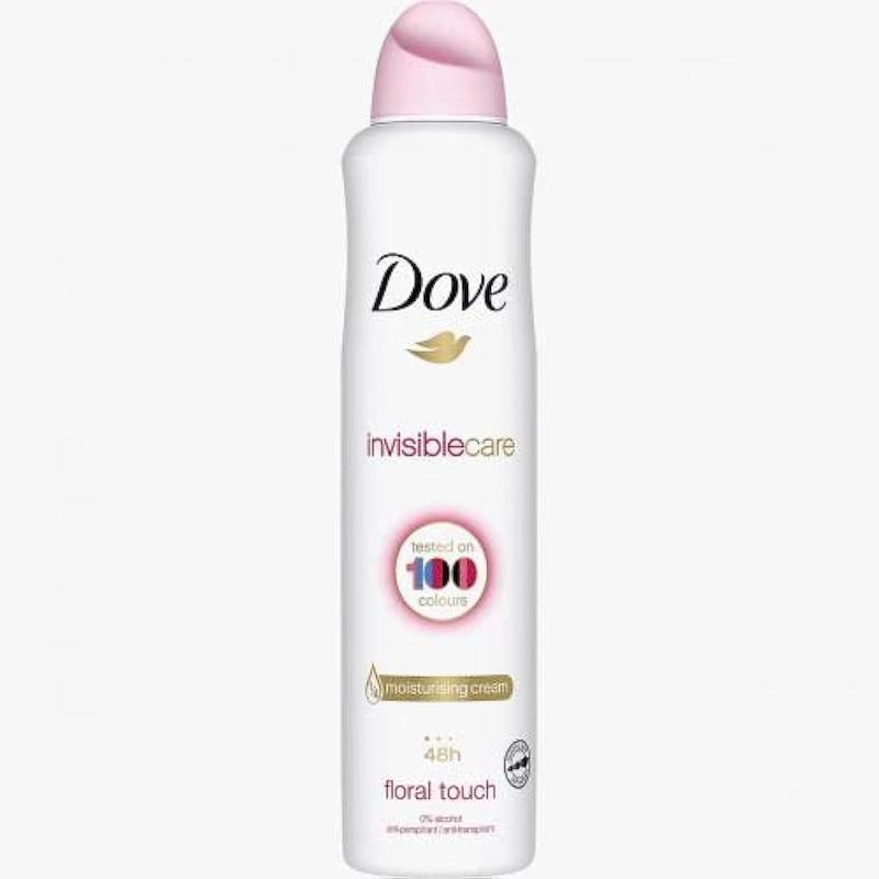 لیبل و ترکیبات اسپری Dove Invisible Care Floral Touch
