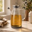 روغن‌ریز پیرکس با درب استیل و بدنه شفاف 1000ML ابعاد