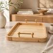 سینی چوبی دسته طلایی | سینی پذیرایی و دکوراتیو