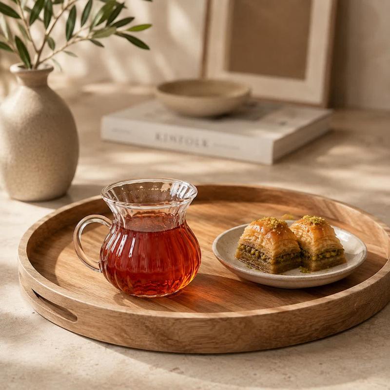 ست فنجان پیرکس کمر باریک راه راه ۶ عددی