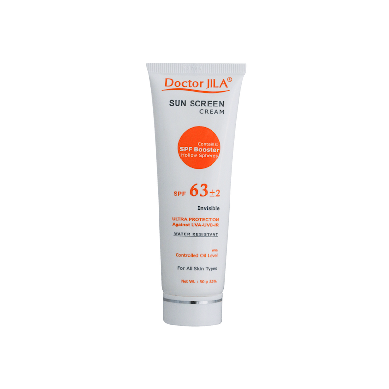 کرم ضد آفتاب فاقد چربی SPF63 دکتر ژیلا  بی رنگ
