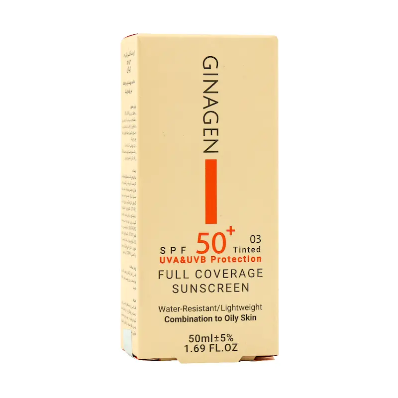 کرم ضد آفتاب رنگی پوست چرب SPF50 ژیناژن