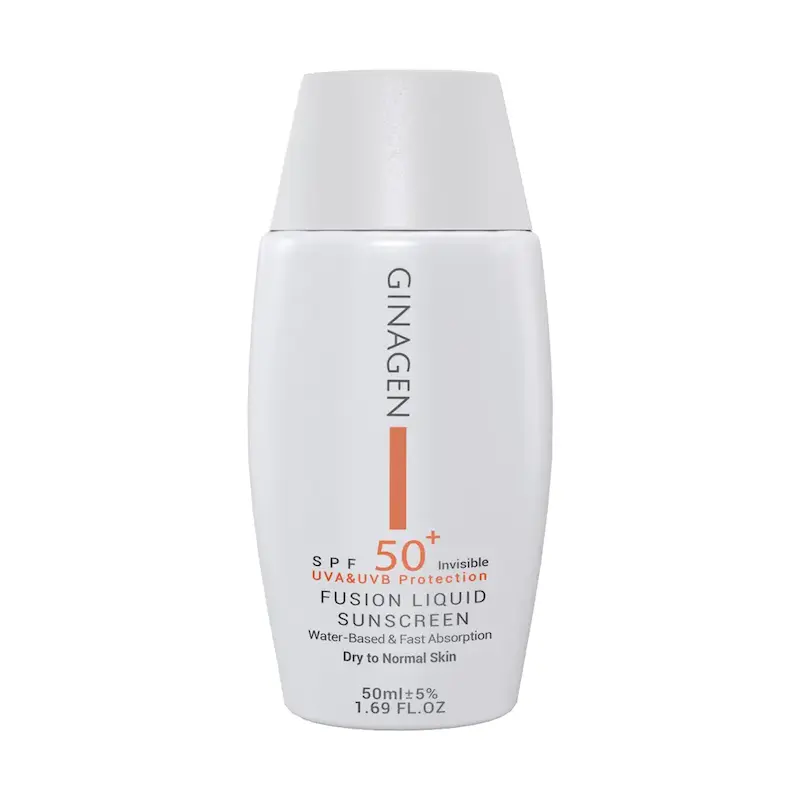 کرم ضد آفتاب بی رنگ پوست خشک و نرمال SPF50 ژیناژن 50 میلی لیتر