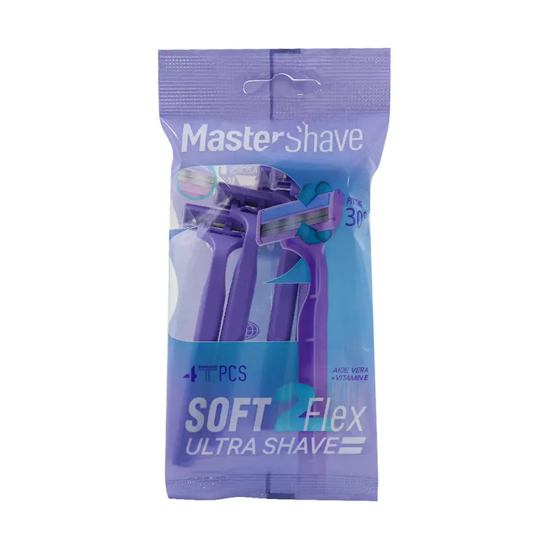 خودتراش دو لبه مستر شیو مدل Soft 2 Flex بسته 4 عددی