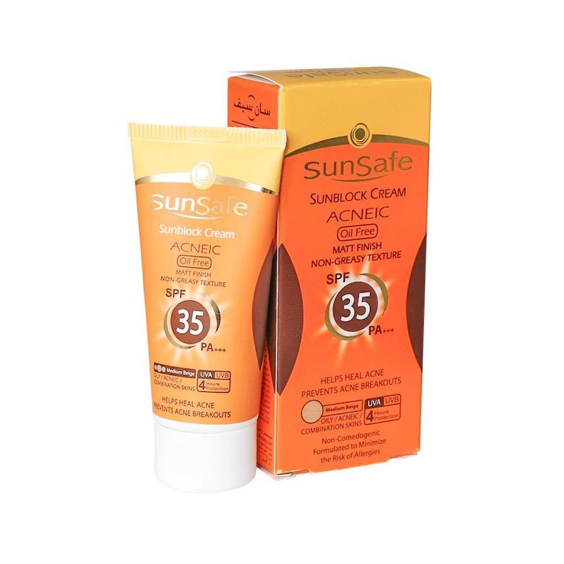 کرم ضد آفتاب رنگی SPF35 فاقد چربی سان سیف