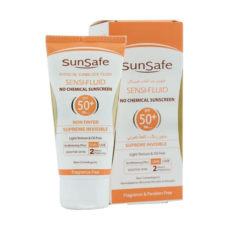 فلوئید ضد آفتاب SPF50+ سنسی فلوئید سان سیف فیزیکال