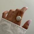 انگشتر صدف طبیعی گرد