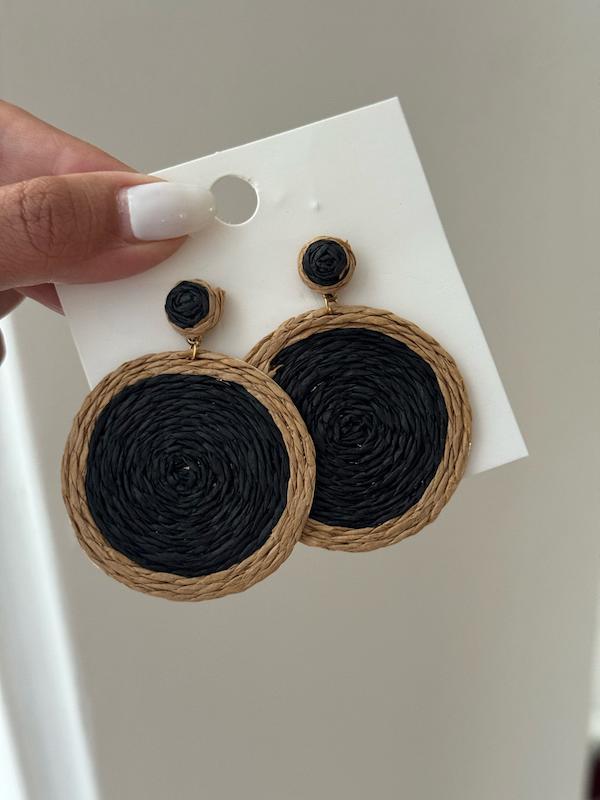 گوشواره حصیری مشکی