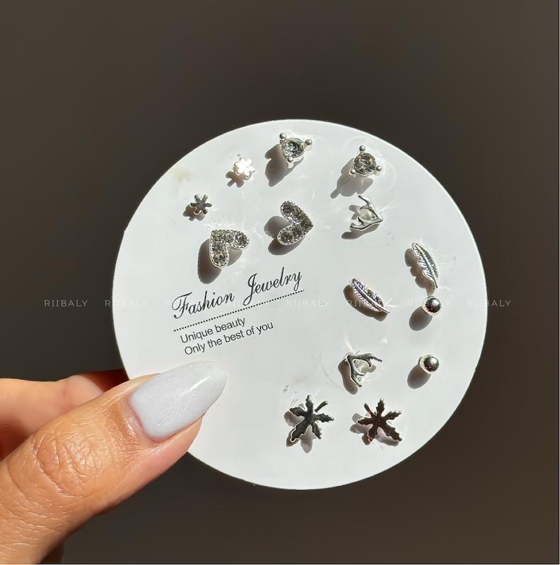 پک گوشواره آبکاری نقره 08