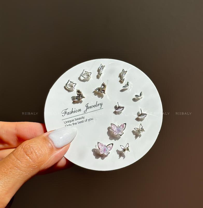 پک گوشواره آبکاری نقره 010