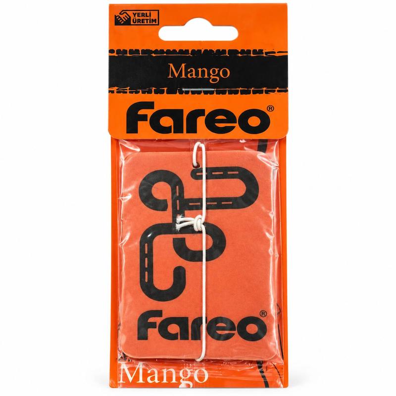 خوشبوکننده خودرو Fareo مدل Candy Sweet با بسته‌بندی زرد و نوشته مشکی روی محصول زردرنگ