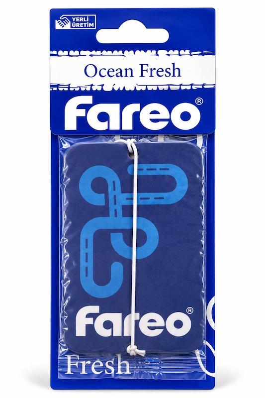 خوشبوکننده خودرو Fareo مدل Powder Soft با بسته‌بندی صورتی و محصول صورتی با نوشته سفید