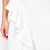 پیراهن زنانه ترندیول میلا سفید هالتر با دامن رافل‌دار