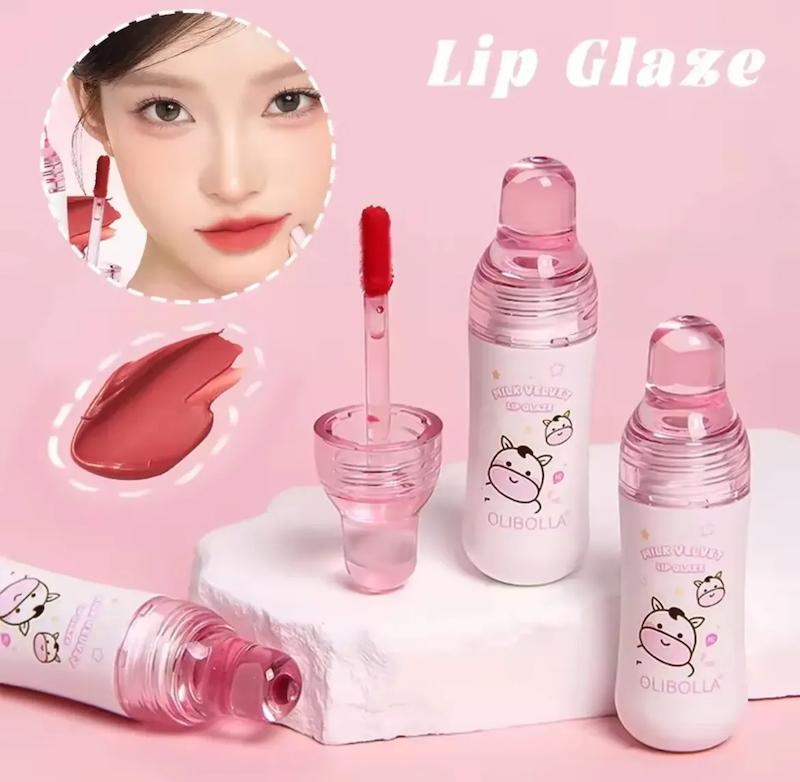 رژلب مخملی شیشه شیر Olibolla 🐮💕