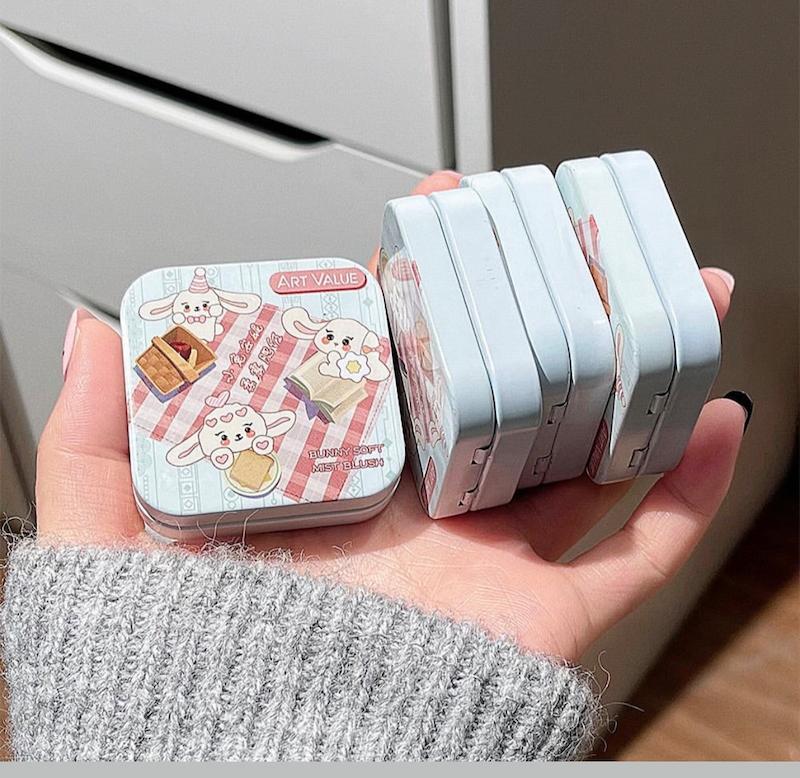 رژلب و رژگونه باکس فلزی Art Value 🐰🩵