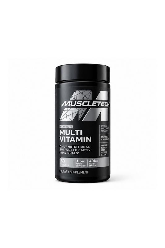 قرص مولتی ویتامین MuscleTech Platinum Multivitamin | حاوی ویتامین‌ها، مینرال‌ها و آمینواسیدها | 90 عدد