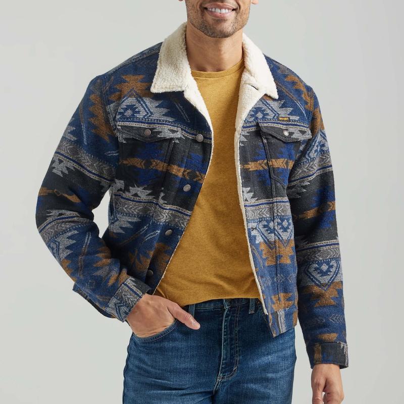 کاپشن وینتیج سرخپوستی داخل خز وارداتی برند رانگلر wrangler