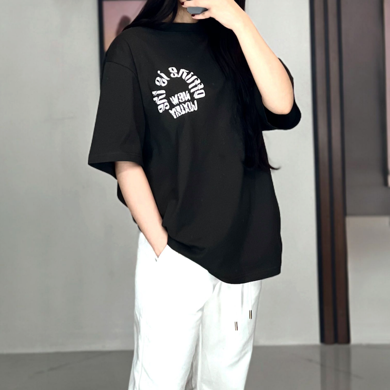 تیشرت مردانه باکسی چاپ برجسته pull & bear 🇪🇸