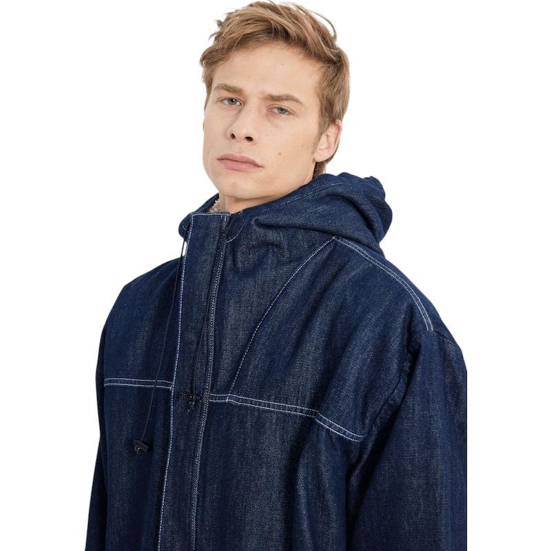 کاپشن جین سنگین داخل خز کلاهدار wrangler کد ۱۰۳