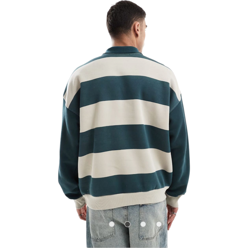 دورس یقه‌دار طرح راگبی bershka کد ۱۱۶