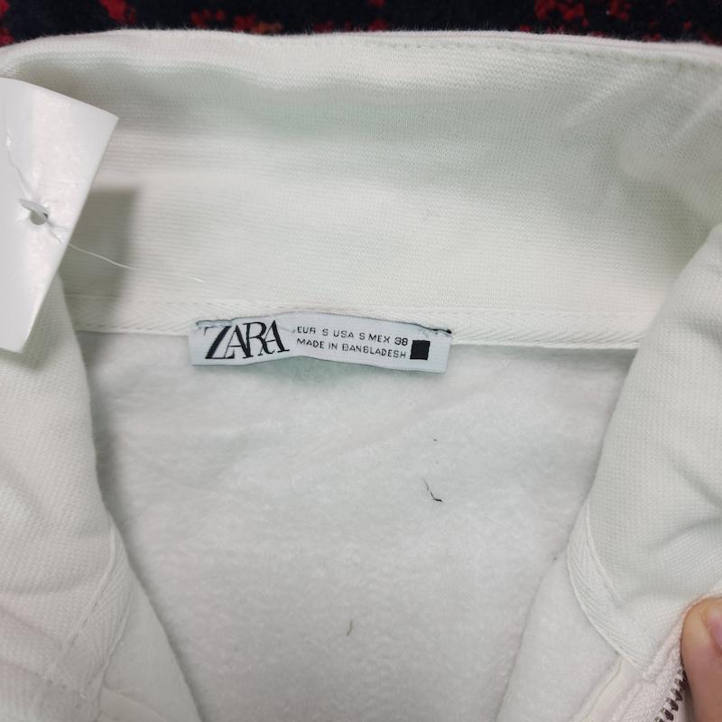 نیم زیپ سفید شیری داخل کرک بیسیک از zara کد ۱۴۸ سایز S