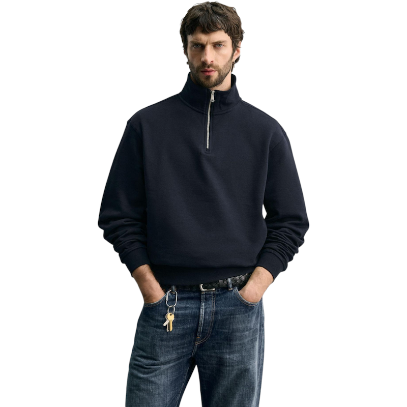 نیم زیپ داخل کرک، سرمه‌ای تیره، بیسیک از zara کد ۱۵۱