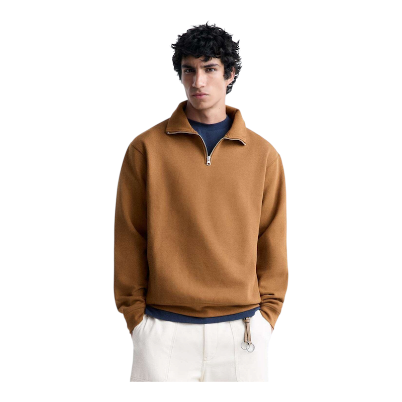 نیم زیپ داخل کرک، خردلی بیسیک از zara کد ۱۵۲