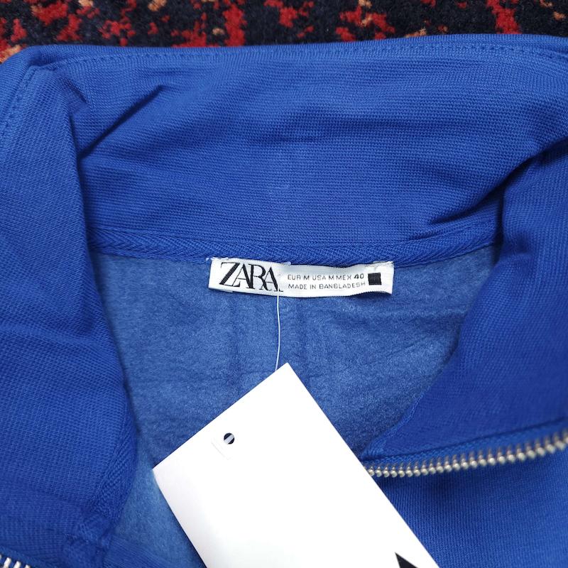 نیم زیپ، آبی کاربنی داخل کرک از zara کد ۱۵۴