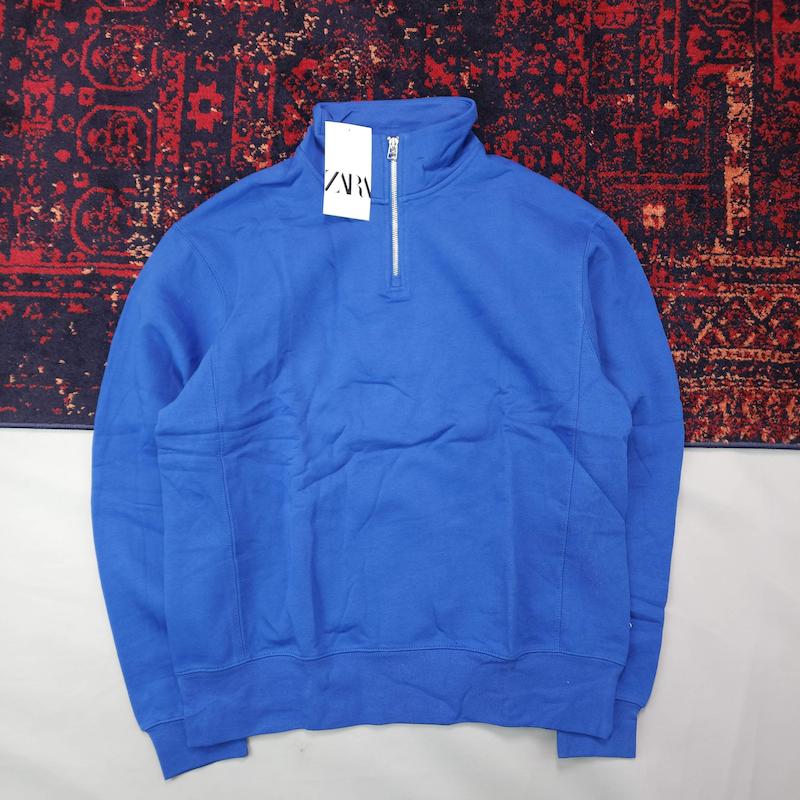 نیم زیپ، آبی کاربنی داخل کرک از zara کد ۱۵۴