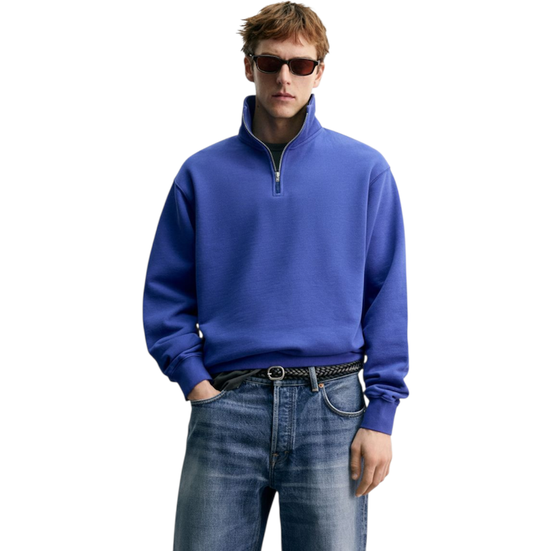 نیم زیپ، آبی کاربنی داخل کرک از zara کد ۱۵۴