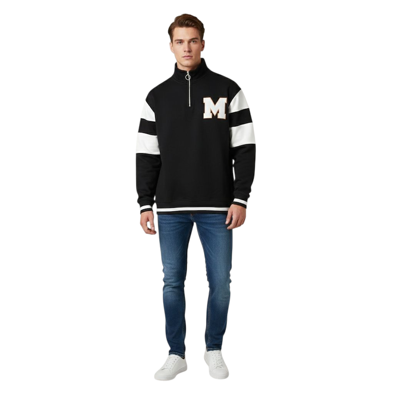 نیم زیپ اولد اسکول، داخل کرک، مشکی از be young کد ۱۰۹