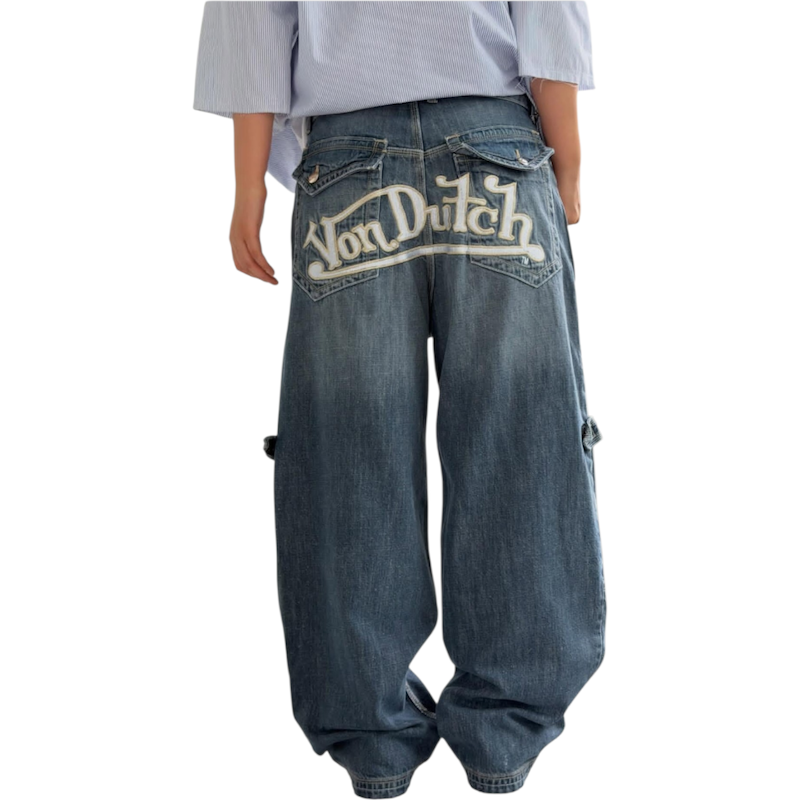 شلوار جین مردانه بگ استایل از bershka کد ۱۸۵