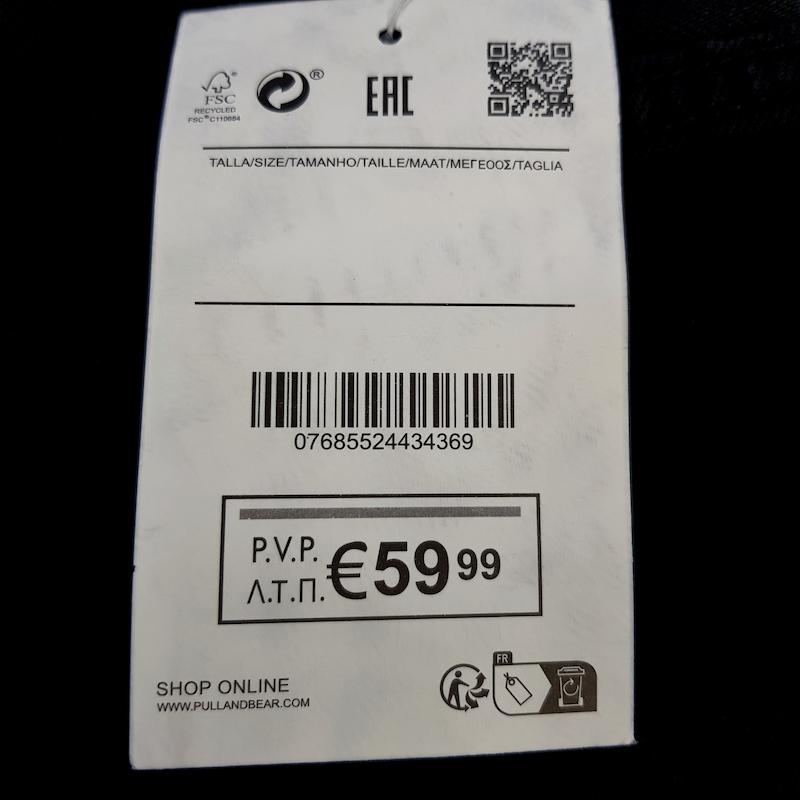 شلوار جین مردانه بگ استایل مشکی pull & bear کد ۳۱۷ سایز ۳۰