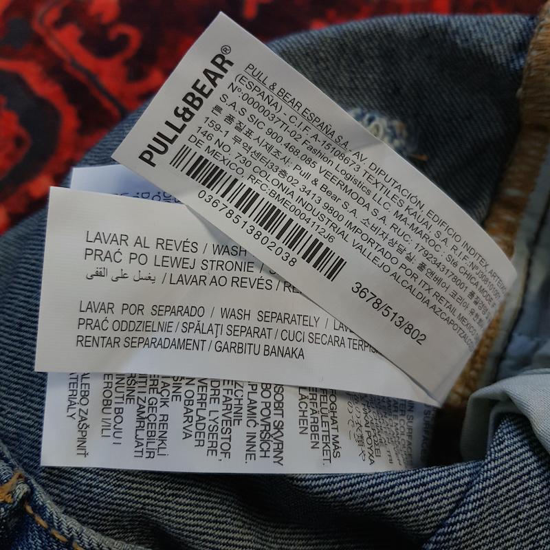 شلوار جین بگ استایل مردانه pull & bear کد ۳۲۹ سایز ۴۳ خارجی