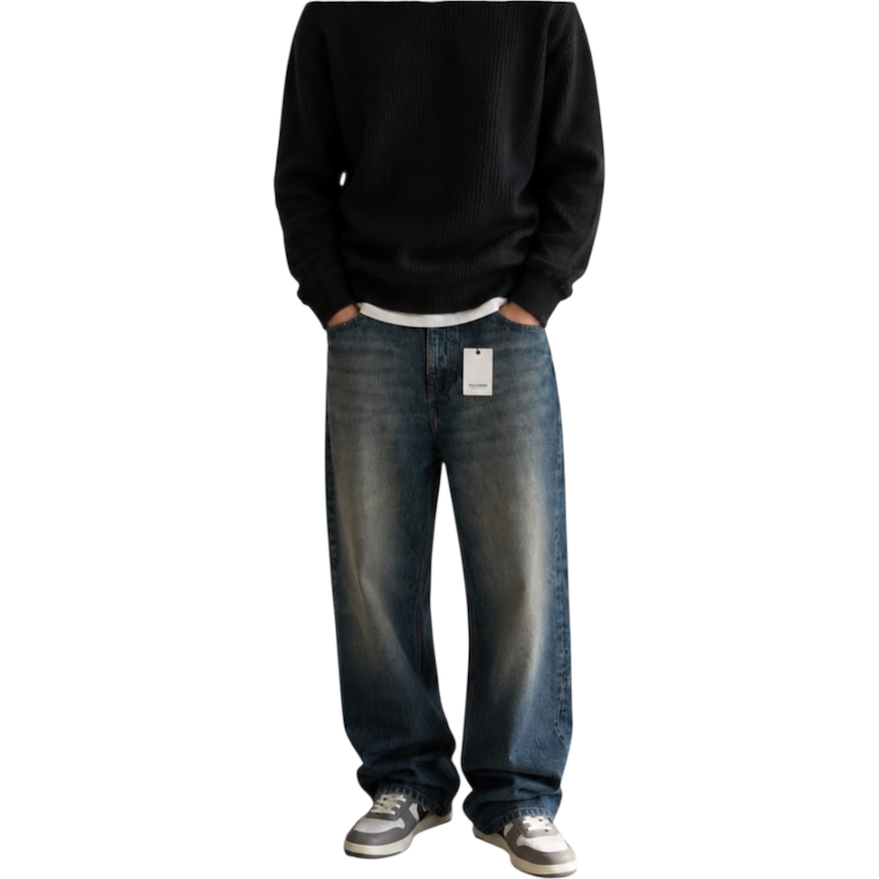 شلوار جین مردانه بگ استایل pull & bear کد ۳۲۵