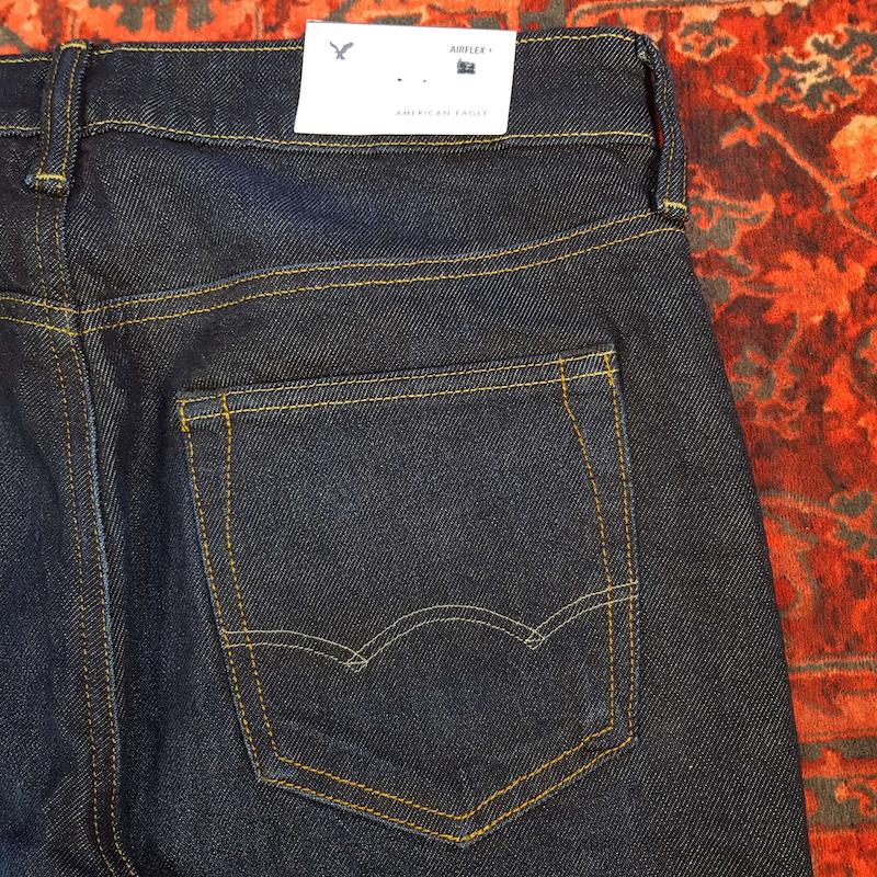 شلوار جین مردانه بگ استایل سرمه‌ای خام شور American eagle کد ۳۴۰