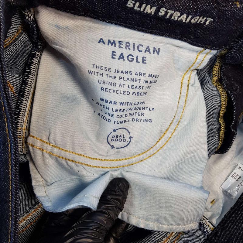 شلوار جین مردانه بگ استایل سرمه‌ای خام شور American eagle کد ۳۴۰