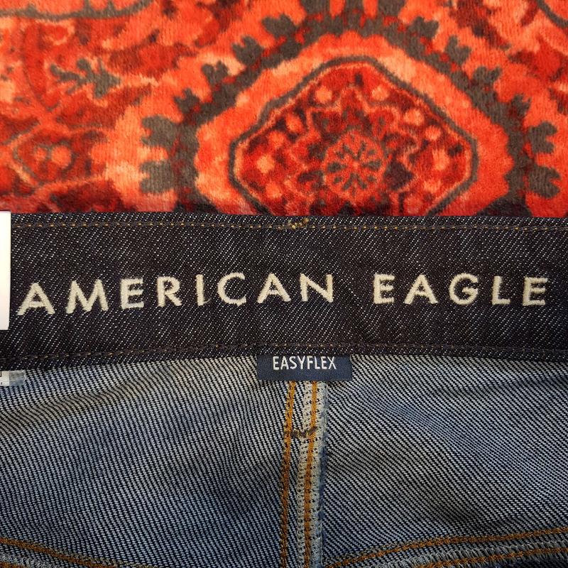 شلوار جین مردانه بگ استایل سرمه‌ای خام شور American eagle کد ۳۴۰