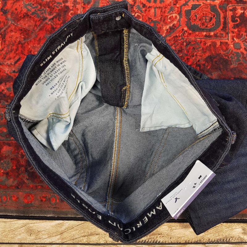 شلوار جین مردانه بگ استایل سرمه‌ای خام شور American eagle کد ۳۴۰