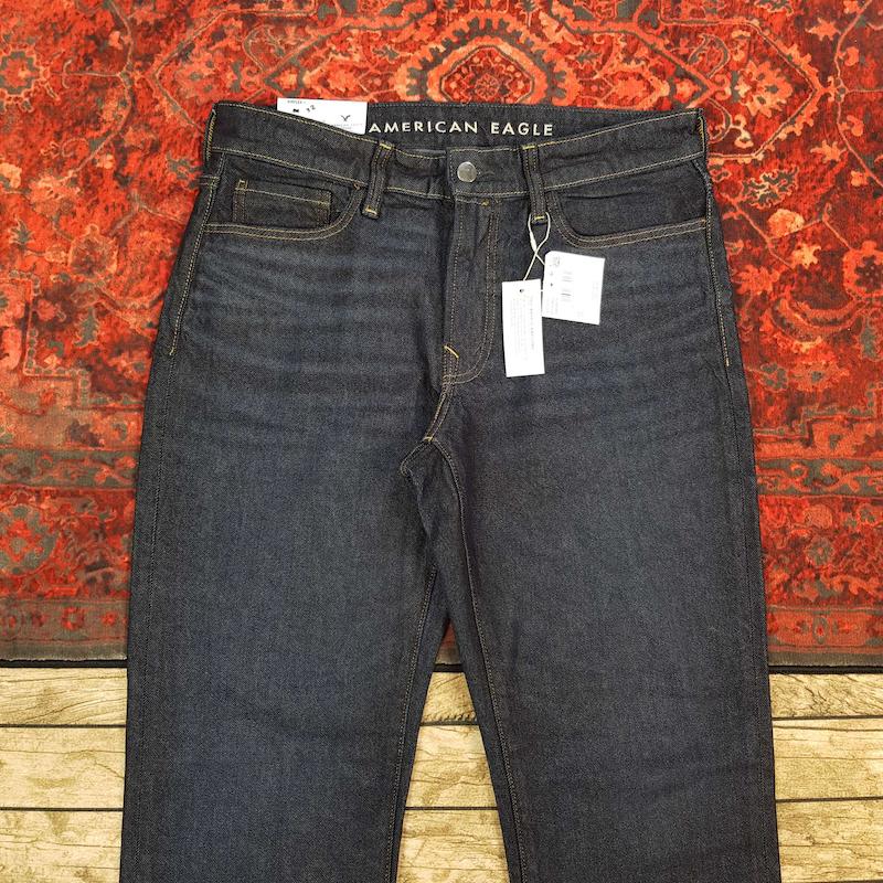 شلوار جین مردانه بگ استایل سرمه‌ای خام شور American eagle کد ۳۴۰