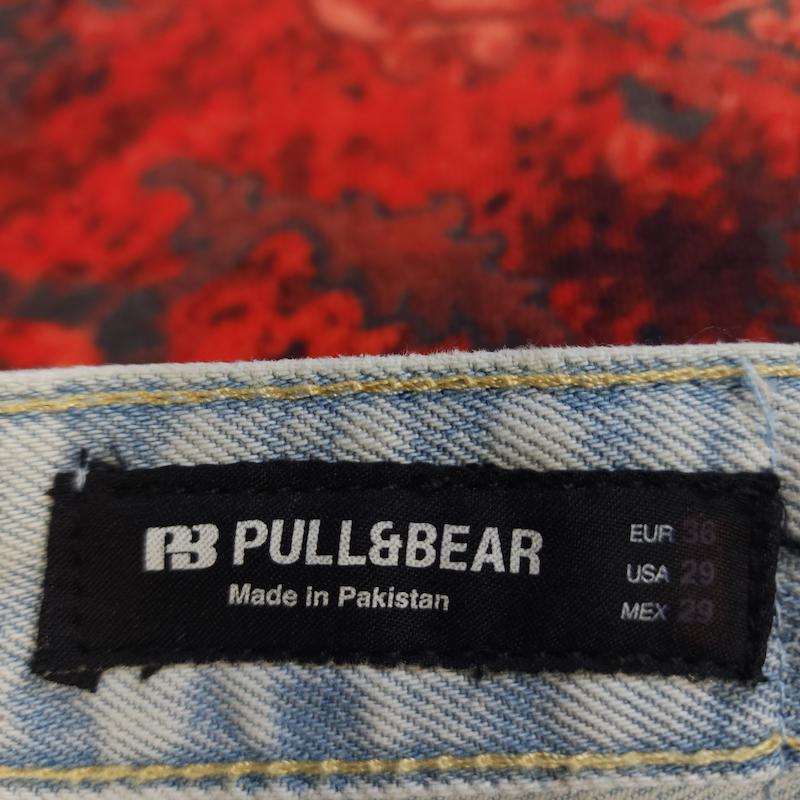 شلوار جین نیم بگ بدون جنسیت pull & bear کد ۳۷۷