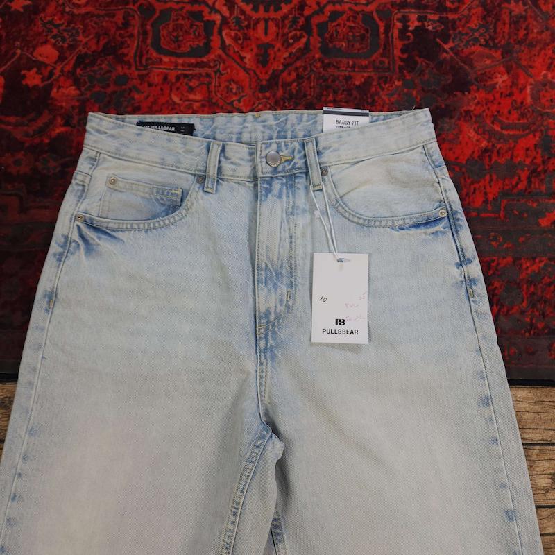 شلوار جین نیم بگ بدون جنسیت pull & bear کد ۳۷۷