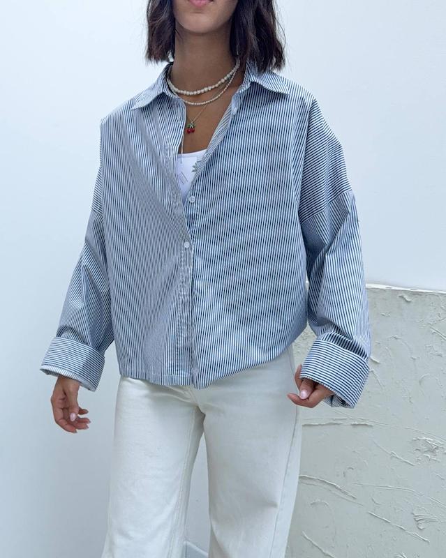 شومیز باکسی ابی برند H&m🫐