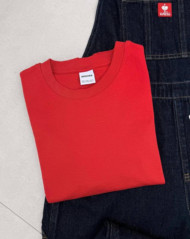 تیشرت اسلیم قرمز BERSHKA🌶️